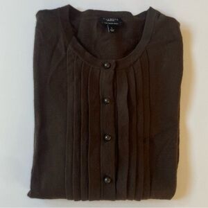 Talbots Chocolate 100% Merino Cardigan